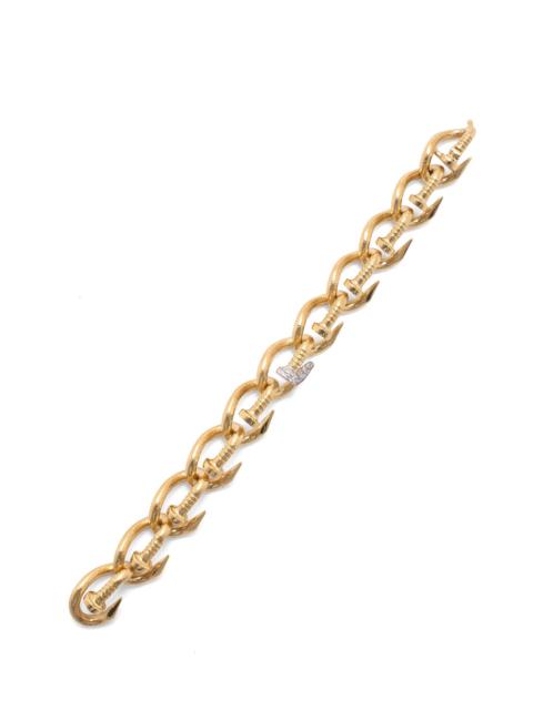 DAVID WEBB Hammered Diamond Nail Link Bracelet