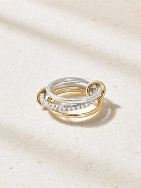 Spinelli Kilcollin Tigris sterling silver, 18-karat gold and diamond ring Gold