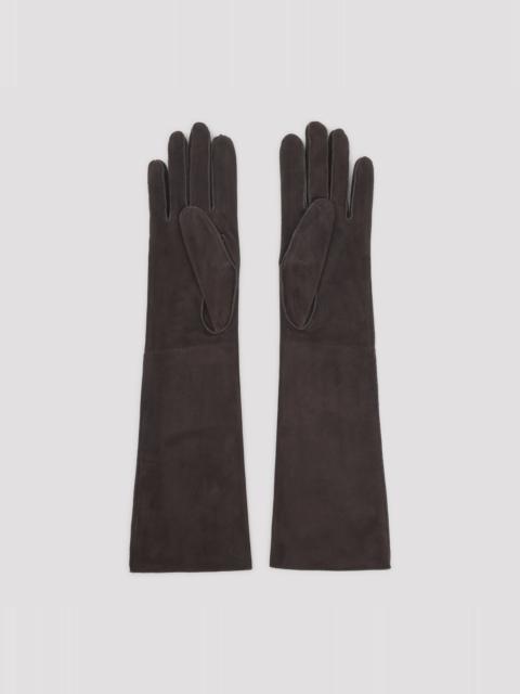 Lanvin Lanvin Long Slim Gloves Brown Leather