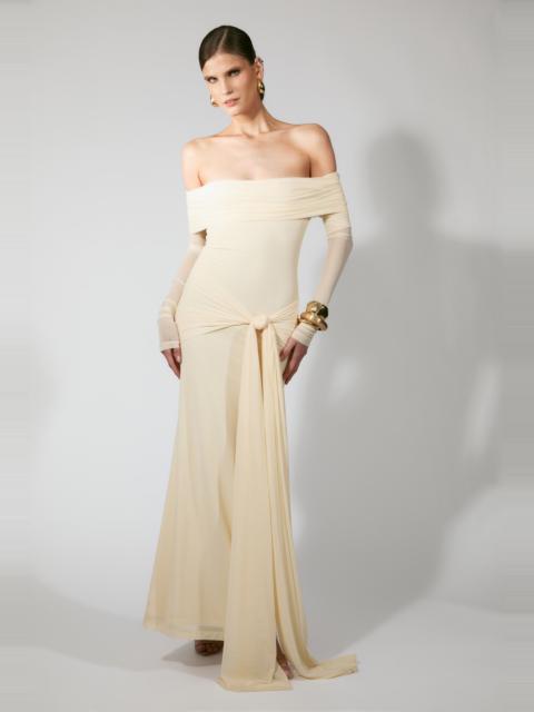 BARDOT Selina Tie Front Mesh Dress In Buttercup