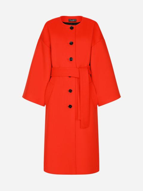 Dolce & Gabbana Belted baize coat