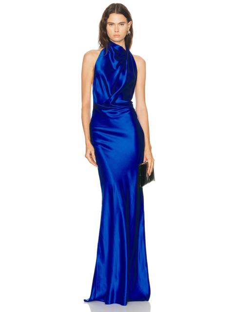 THE SEI Halter Drape Bias Gown