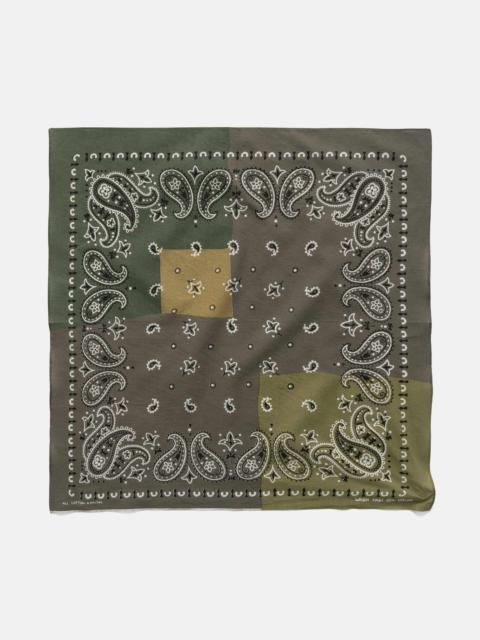 Kapital Fastcolor Selvedge Bandanna (PaisleyPatchwork) KHAKIxD