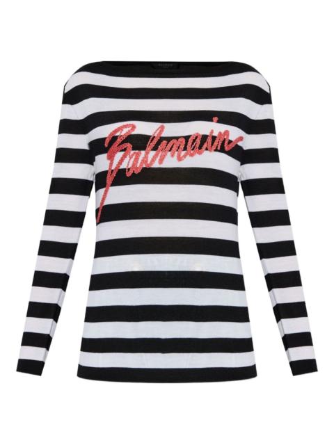 Balmain logo-print jumper
