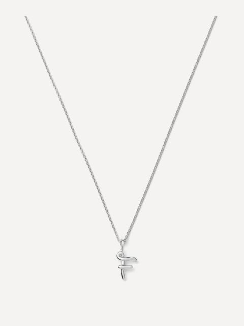 MISSOMA Sterling Silver Curly Molten Mini F Initial Pendant Necklace