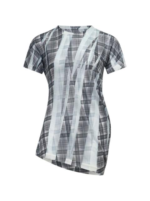 Y's round-neck plaid T-shirt