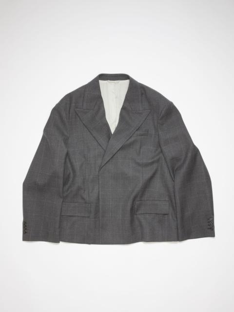 Relaxed fit suit jacket - Grey/black