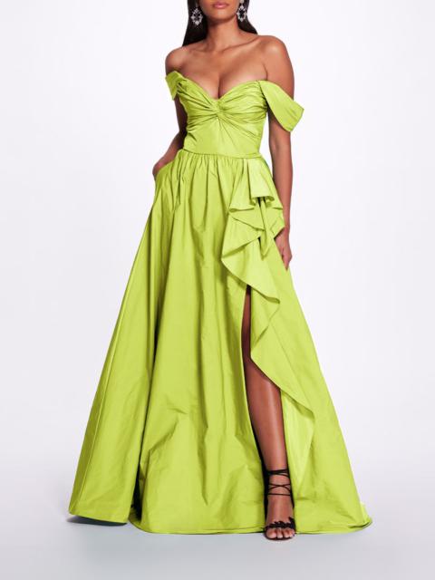 Marchesa TWIST TAFFETA GOWN