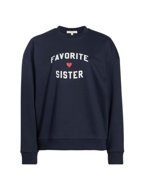 Favorite Daughter Women's Favorite Sister Heart Logo Sweatshirt - Navy