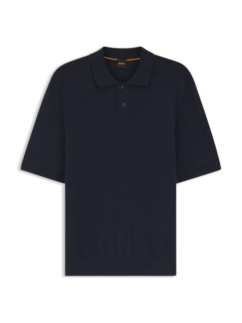 BOSS SHORT-SLEEVED POLO SWEATER WITH EMBROIDERED LOGO