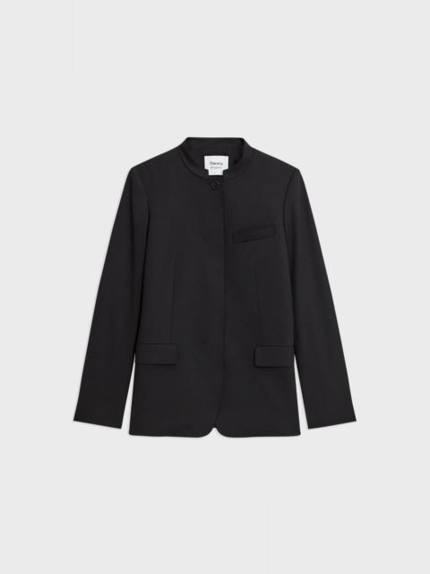 Theory Stand-Collar Blazer in Wool Gabardine