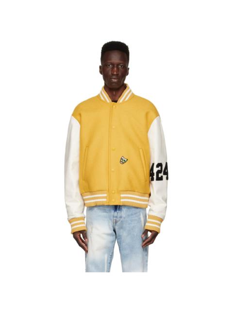 424 Yellow Wool Bomber Jacket