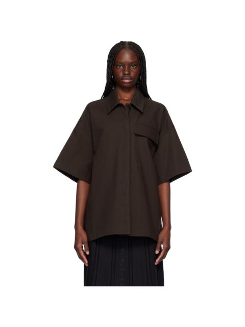 Jil Sander Brown Heavy Cotton Canvas Shirt