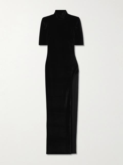 MÔNOT Velvet Turtleneck Gown