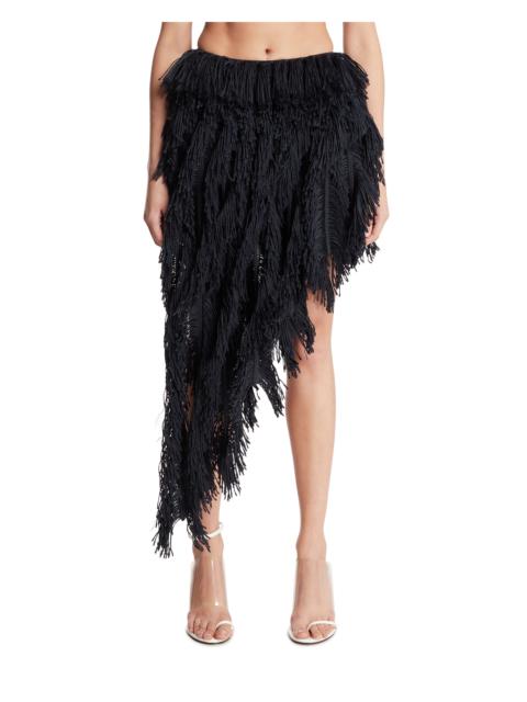 Alaïa Blue Fringe Asymmetric Skirt