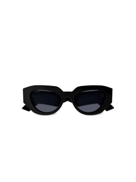 GUCCI Gene GG oval-frame sunglasses