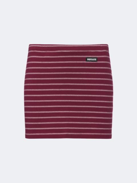 ROTATE Striped cotton-blend piqué miniskirt