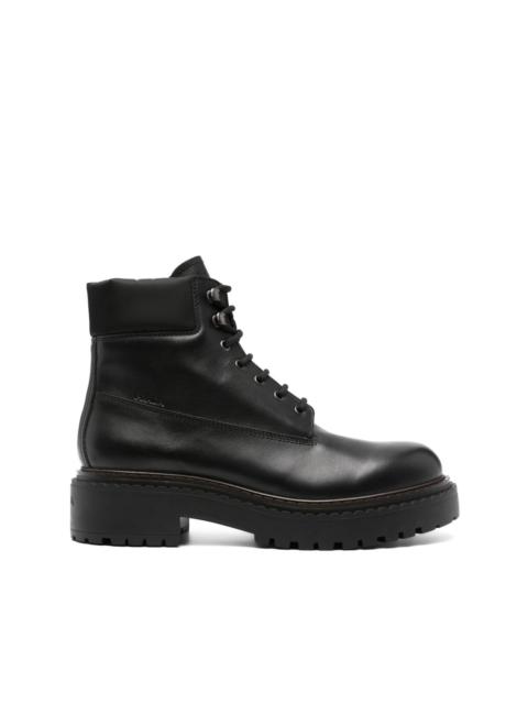 Prada leather work boots
