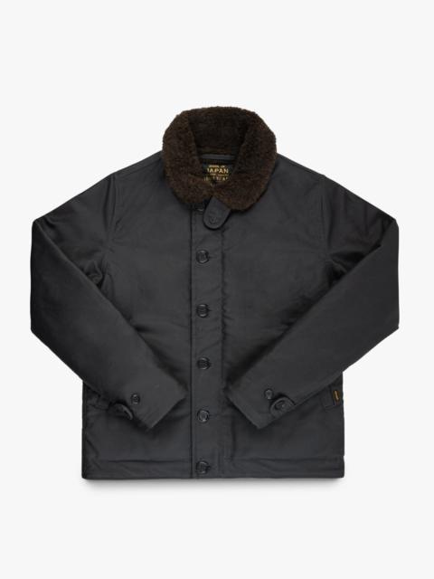 Iron Heart OILED WHIPCORD N1 DECK JACKET - BLACK