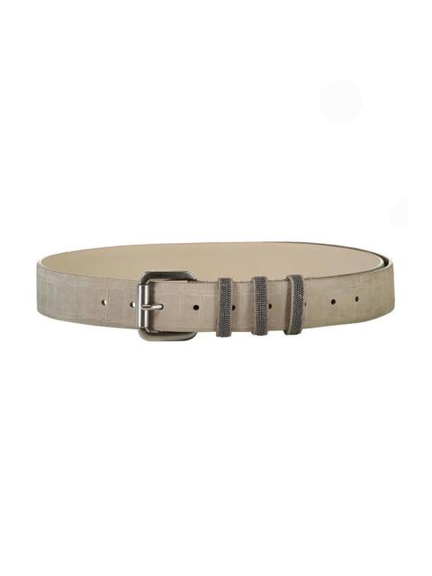 Brunello Cucinelli Three Ring Embossed Belt
