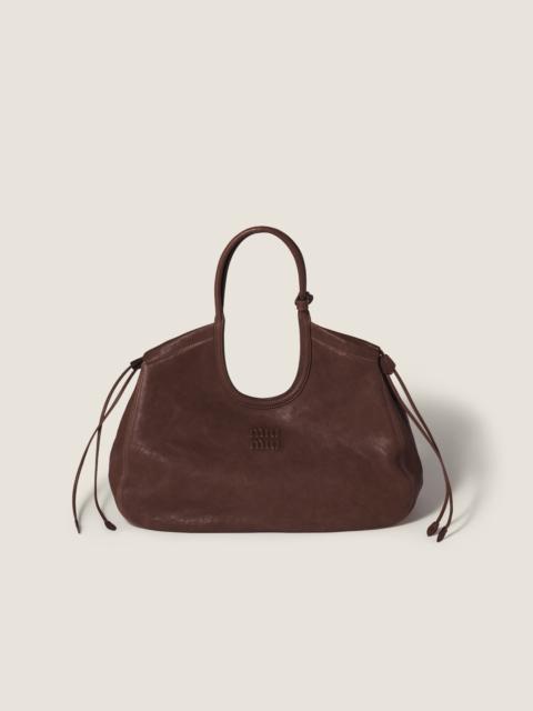 Miu Miu Ivy nappa leather shopping bag