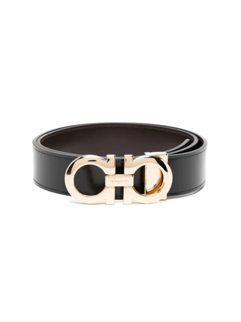 Gancini-buckle leather belt