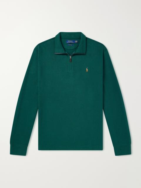 Polo Ralph Lauren Logo-Embroidered Cotton-Jersey Half-Zip Sweatshirt