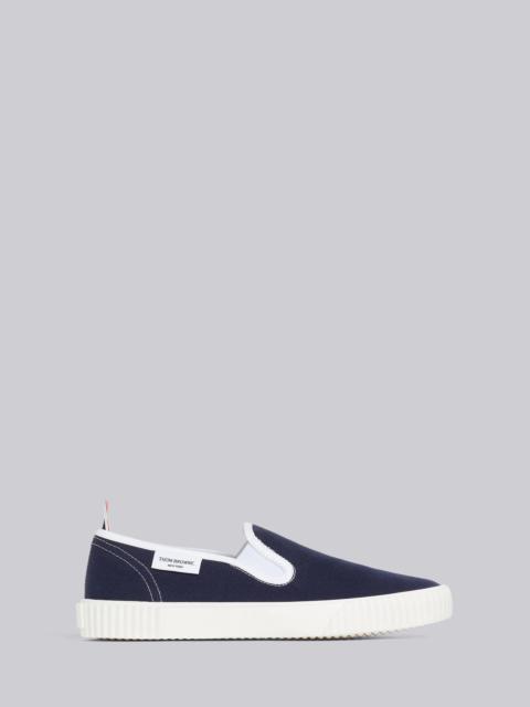 Thom Browne Navy Canvas Slip-On Heritage Trainer