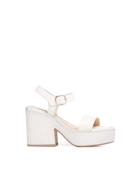 Iris Platform Sandal in Cream Leather