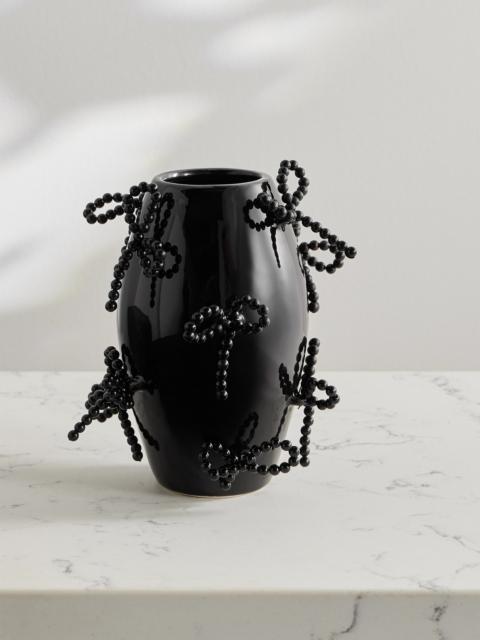 Completedworks Small Faux Pearl-embellished Ceramic Vase