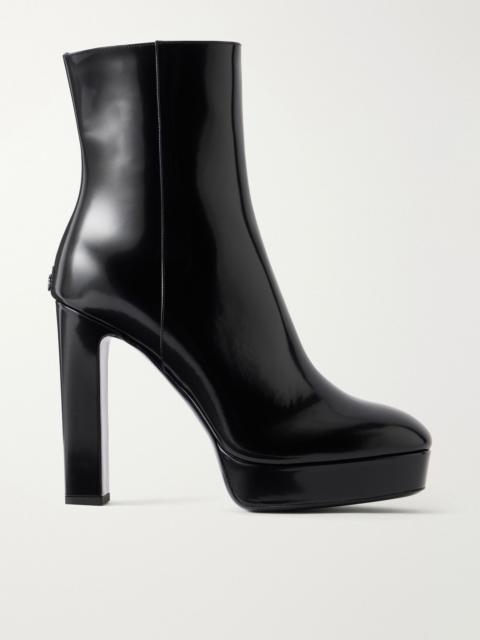JIMMY CHOO Marine 120 patent-leather ankle boots Black