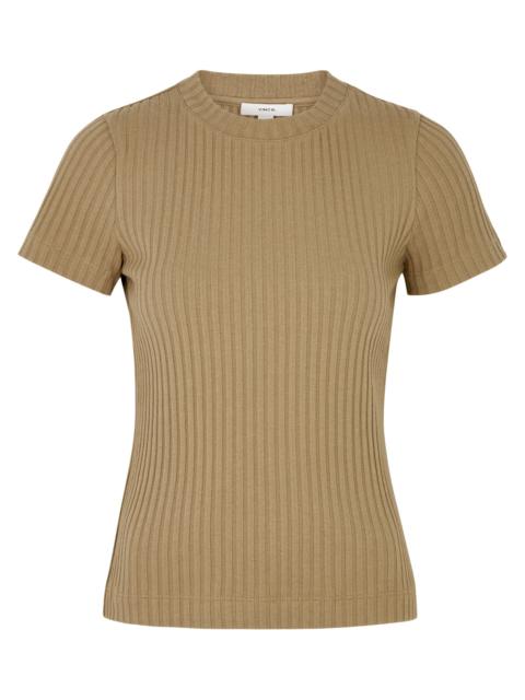 Vince Ribbed cotton-blend T-shirt