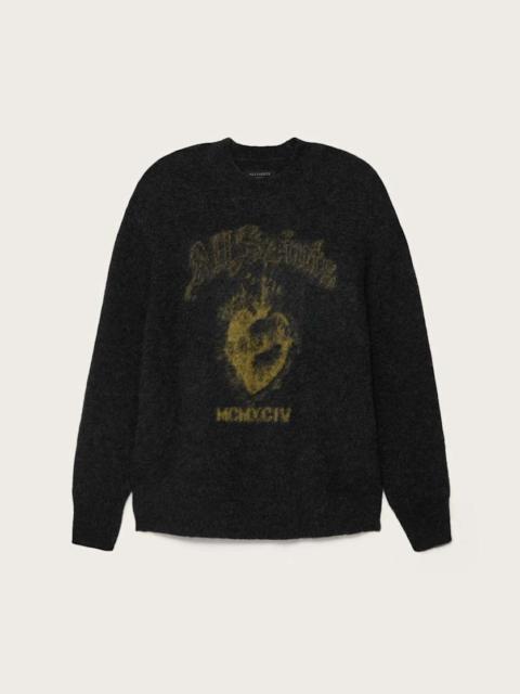 ALLSAINTS SCARED CREW NECK OVERSIZED SWEATER