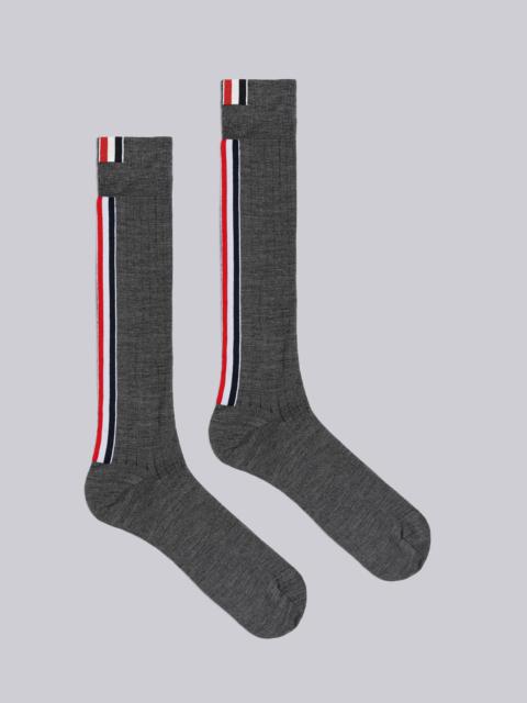 Thom Browne Rib Merino Stripe Over the Calf Socks