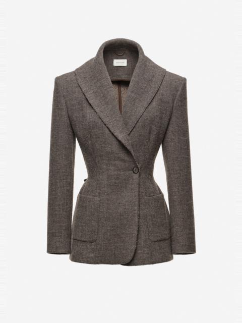 MAGDA BUTRYM Shawl-collar tailored blazer in grey