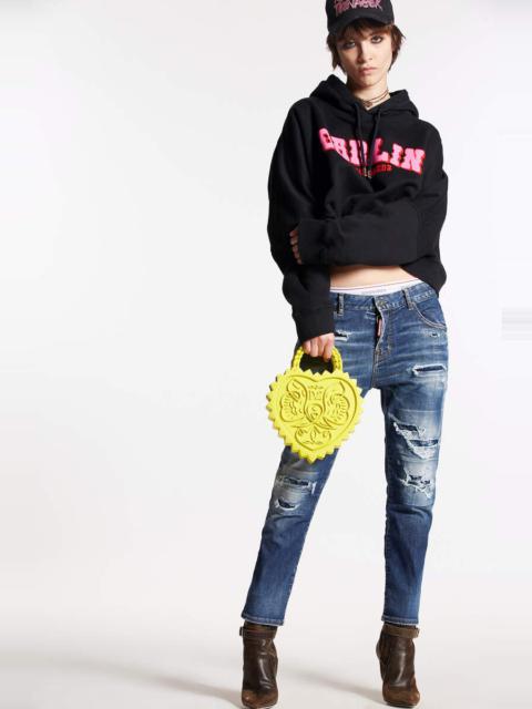 DSQUARED2 S.S. MEDIUM RIPPED WASH COOL GIRL CROPPED JEANS