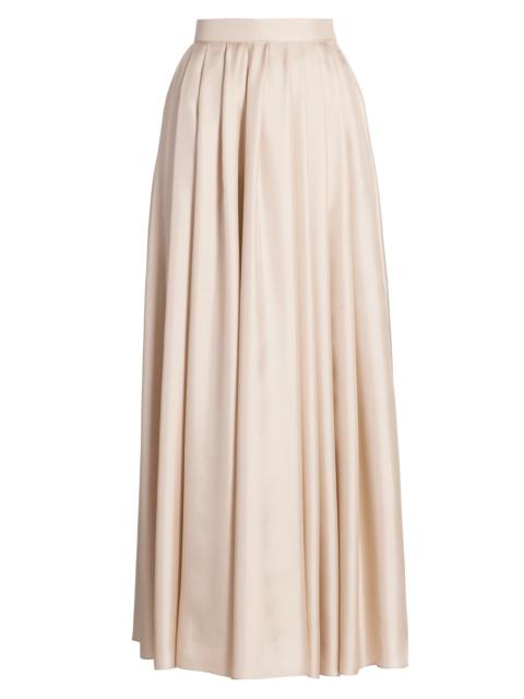 GIORGIO ARMANI Women's Silk Twill Pleated Maxi Skirt - Sand