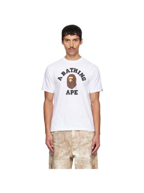 A BATHING APE® White College T-shirt