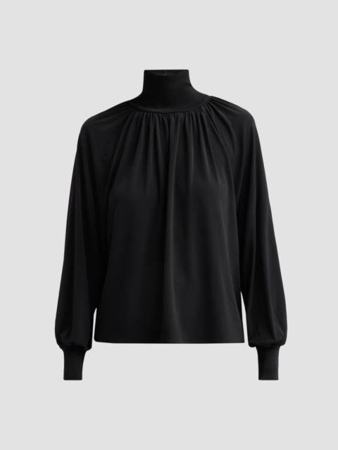 Vince Women's Gathered Turtleneck Top - Black