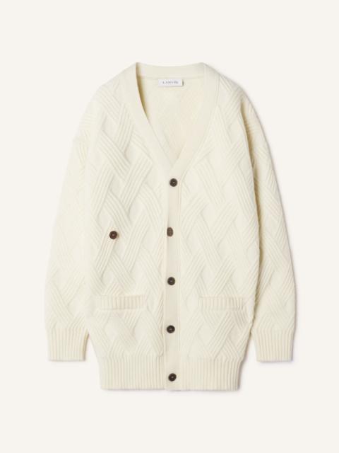 Lanvin LOOSE-FIT CARDIGAN IN CABLE-KNIT WOOL