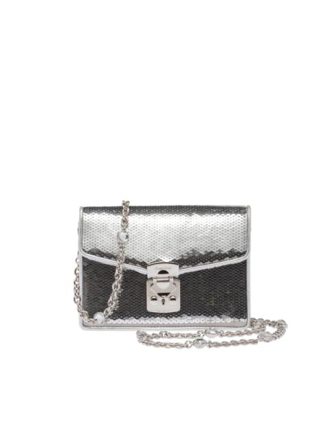 Miu Confidential nappa leather and sequin bag