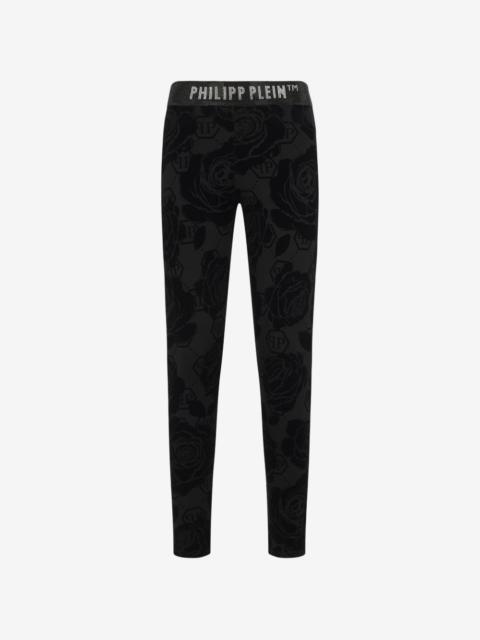 PHILIPP PLEIN Flock Flower monogram leggings