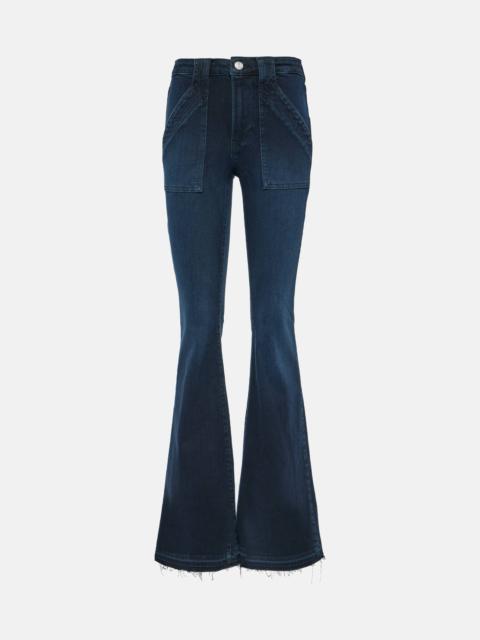 FRAME Trapunto high-rise flared jeans