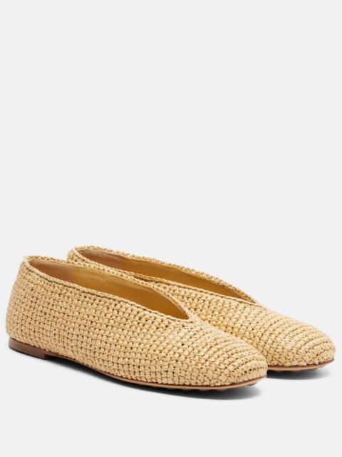 Bottega Veneta Rosa raffia ballet flats