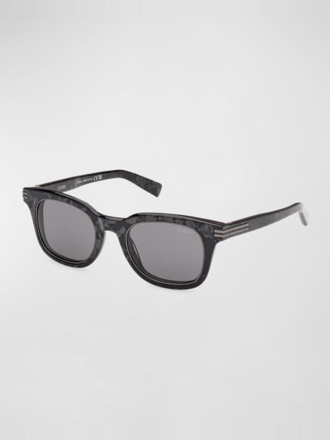 ZEGNA Men's Acetate Rectangle Sunglasses