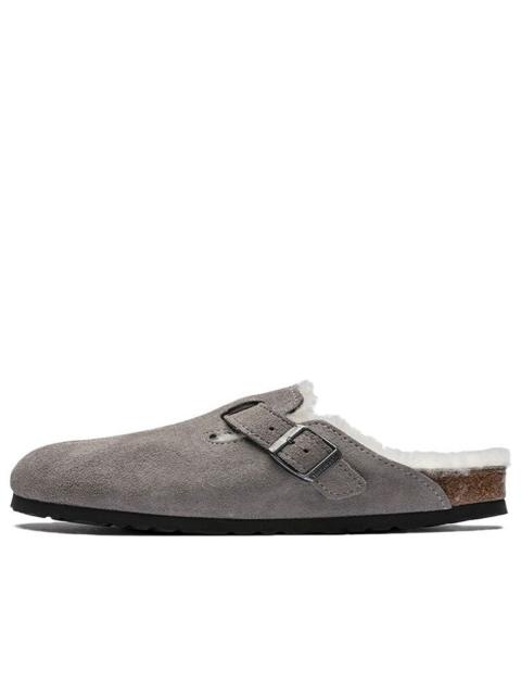 BIRKENSTOCK Birkenstock Boston Fur Narrow 'Suede Stone Coin Grey' 1017650