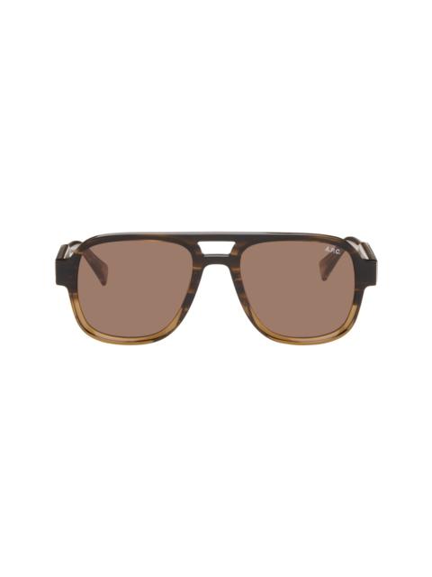 A.P.C. Brown 'Les Navigator' Sunglasses