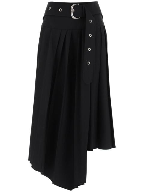 Off-White BELTED TECH DRILL PLEATED SKIRT