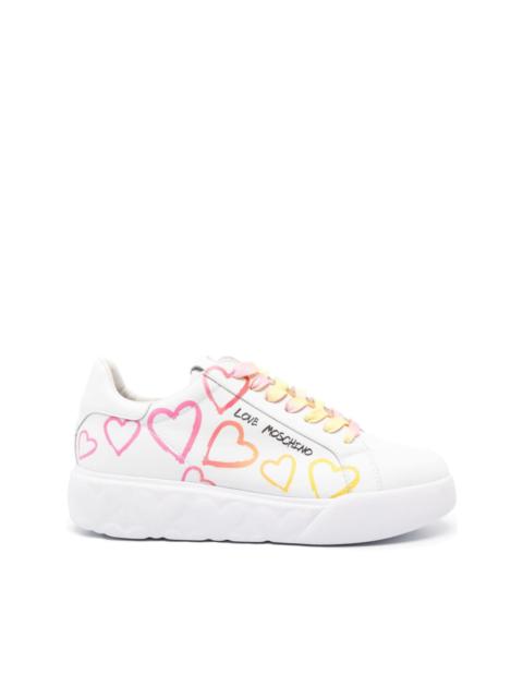 Moschino logo-print leather sneakers