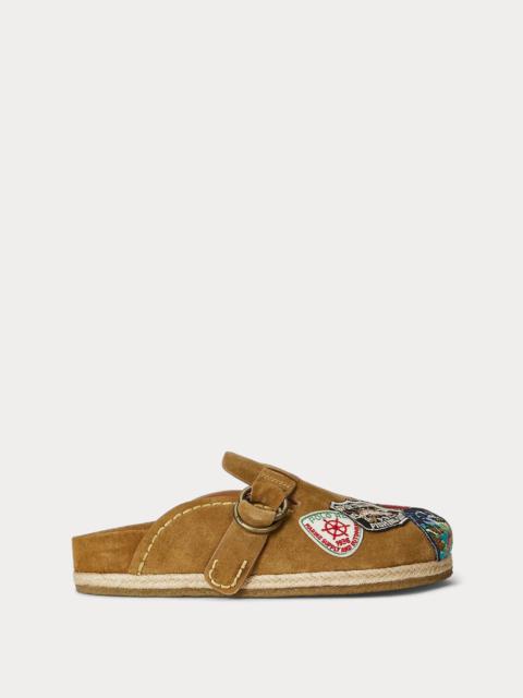 Polo Ralph Lauren Turbach Logo-Patch Suede Clog Sandal
